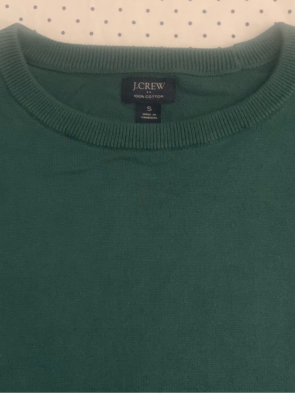 J CREW All Cotton Green Crewneck Sweater